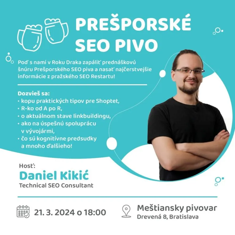 Řečník na SEO pivu